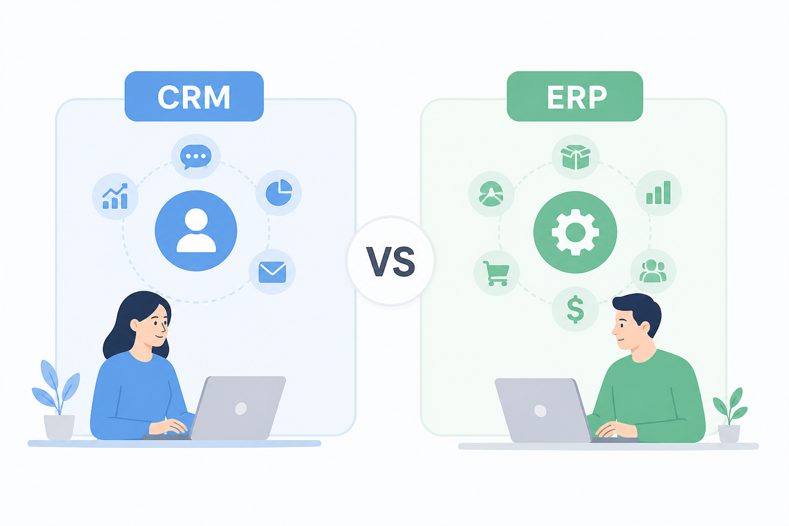 Сравнение CRM и ERP: таблица отличий
