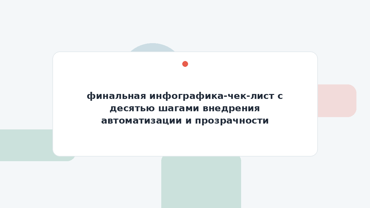 финальная инфографика-чек-лист с десятью шагами внедрения автоматизации и прозрачности