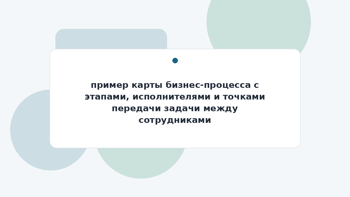 пример карты бизнес-процесса с этапами, исполнителями и точками передачи задачи между сотрудниками